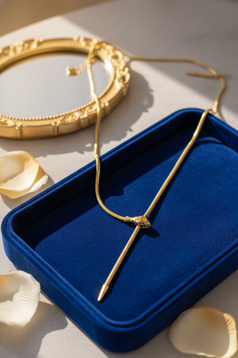 COLLANA SERPENTE regolabile con pulsante