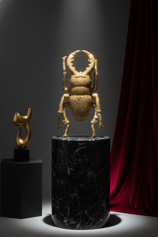 OGGETTISTICA -SCARABEO  CRISTALLI ORO- DA PARETE