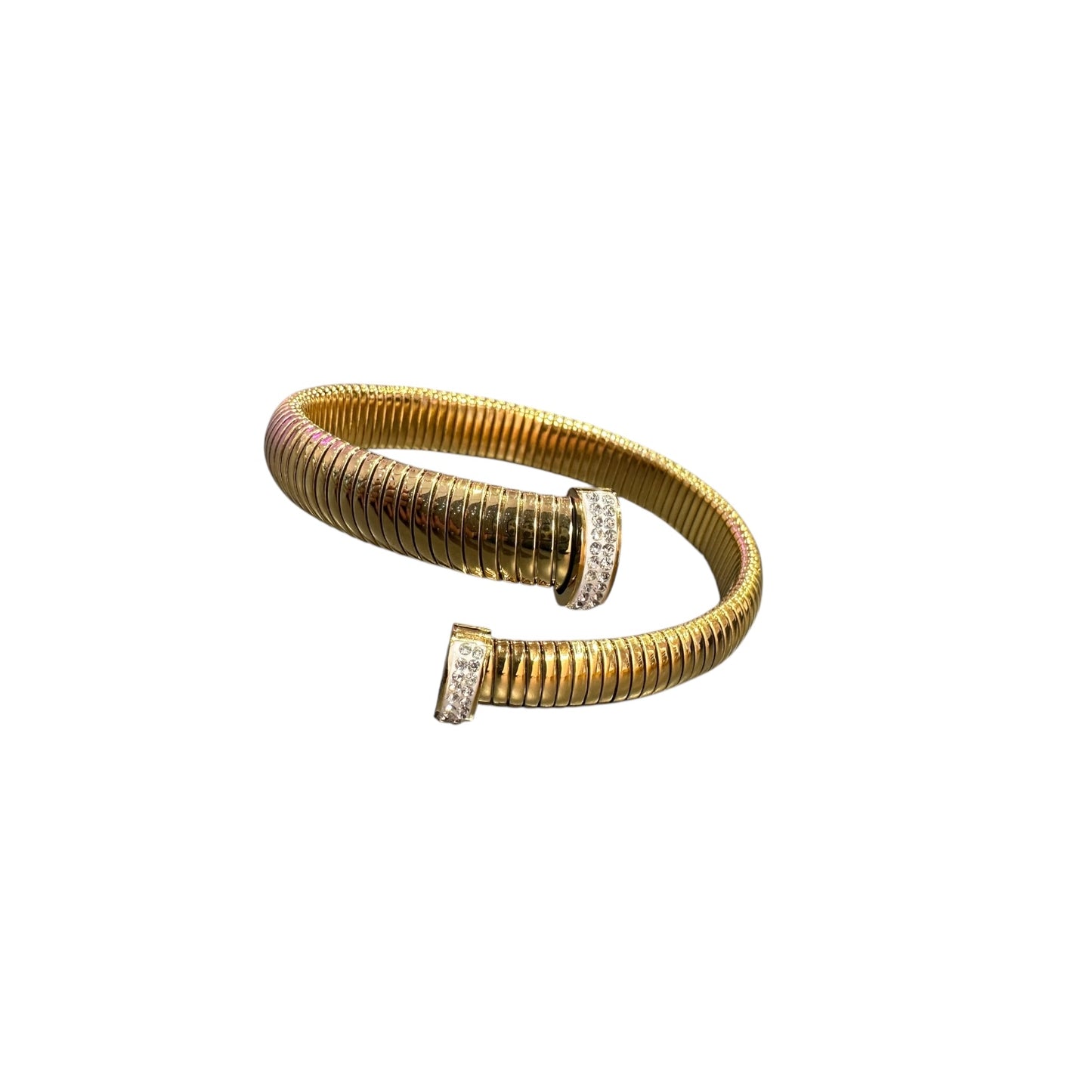 Bracciale Tubo Gas Oro con Zirconi