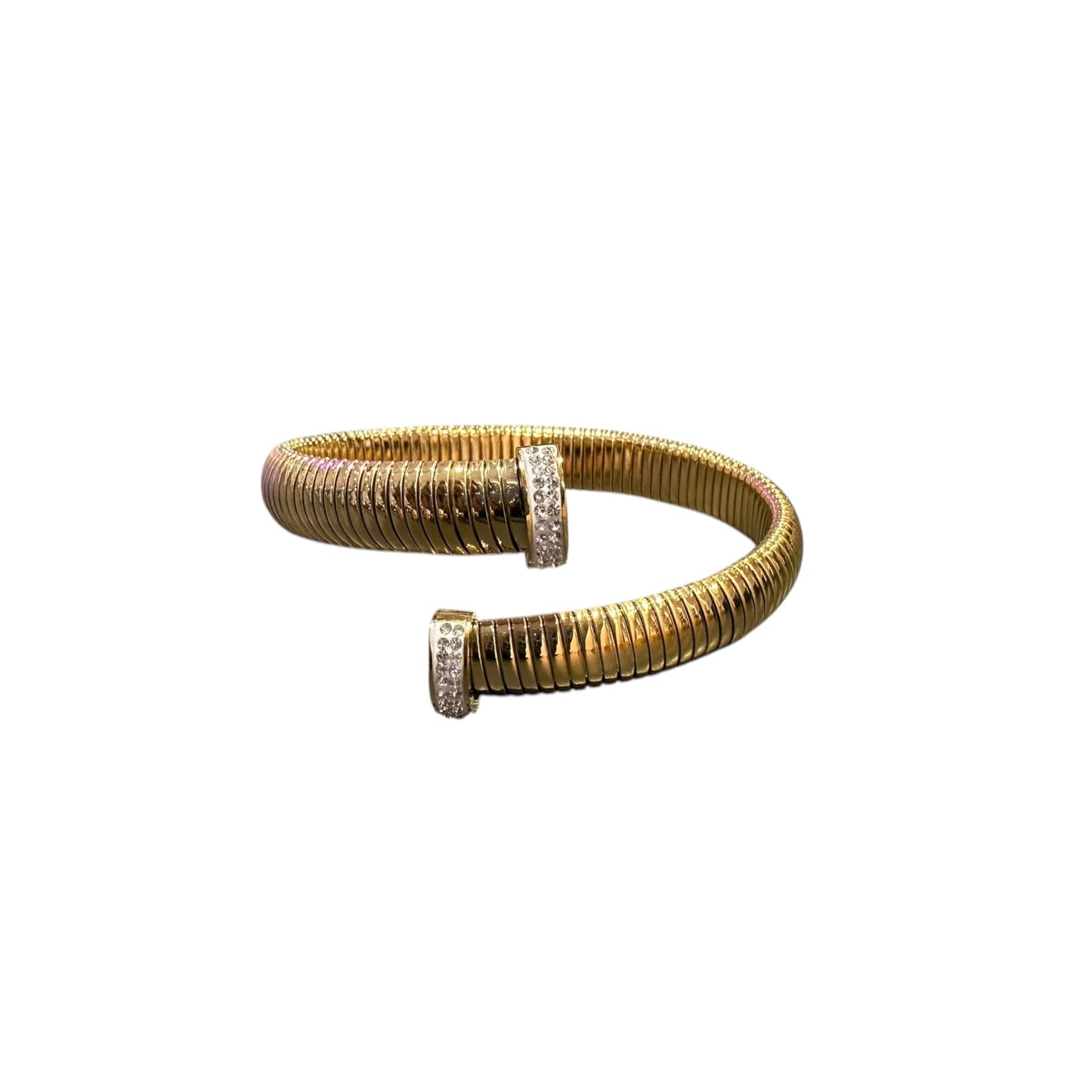 Bracciale Tubo Gas Oro con Zirconi