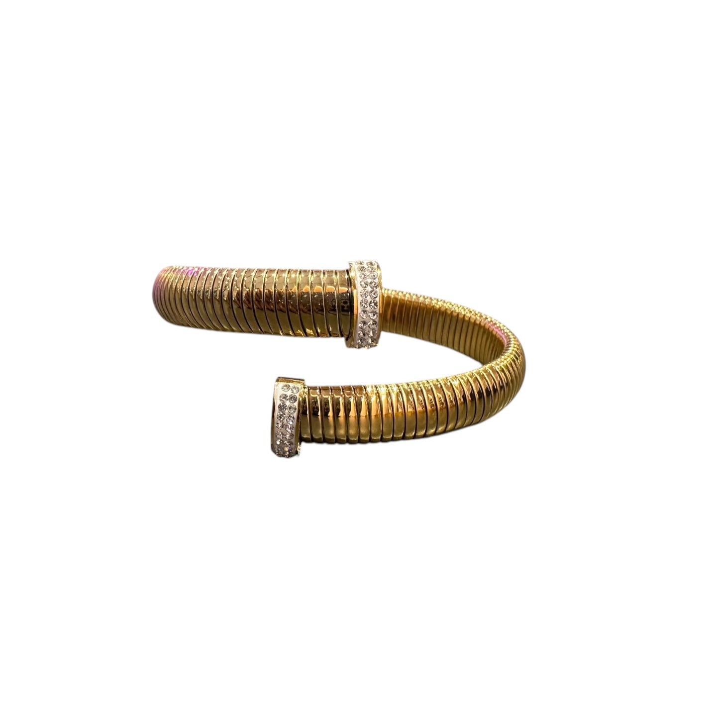 Bracciale Tubo Gas Oro con Zirconi