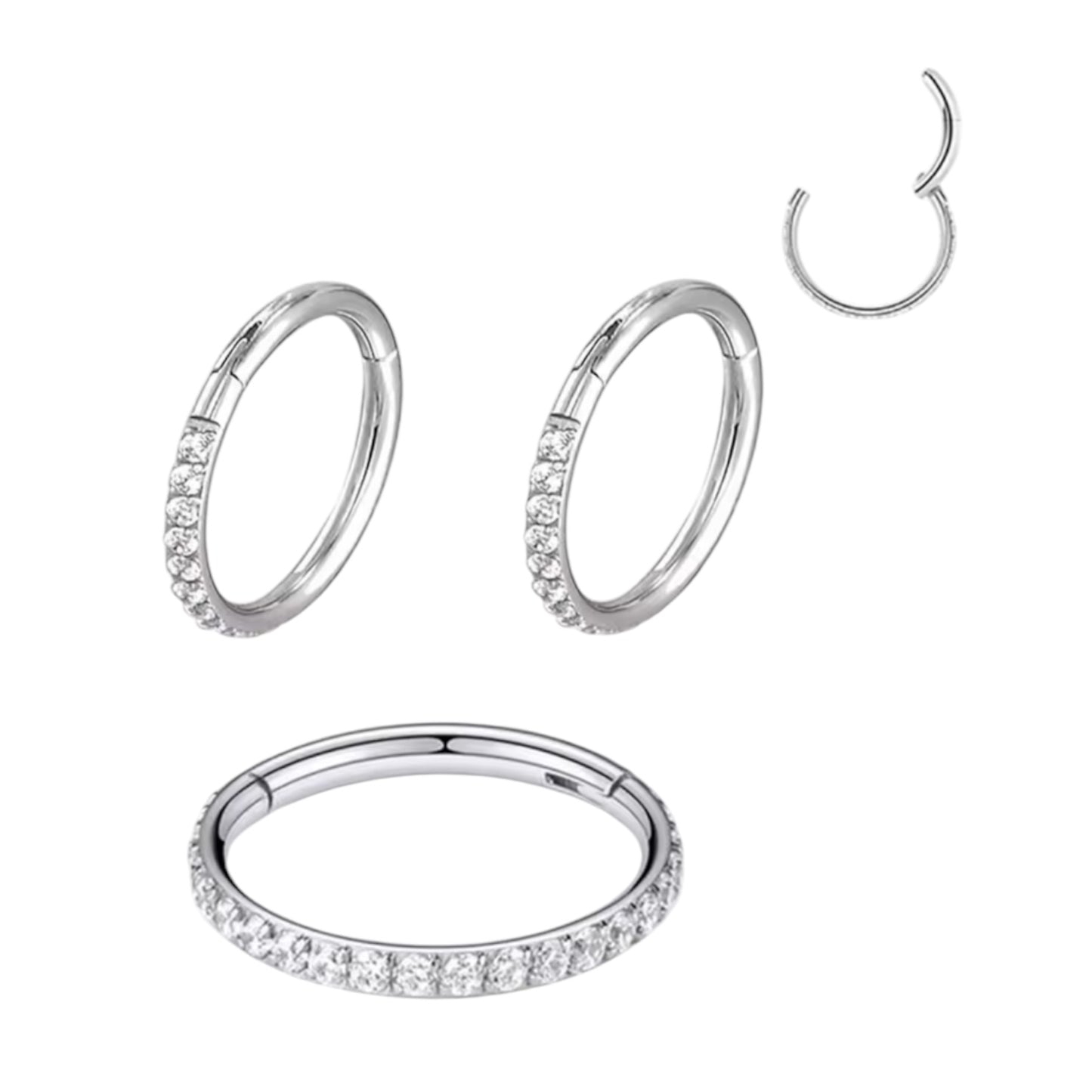 Piercing Titanio cerchio Crystal - 3 misure -