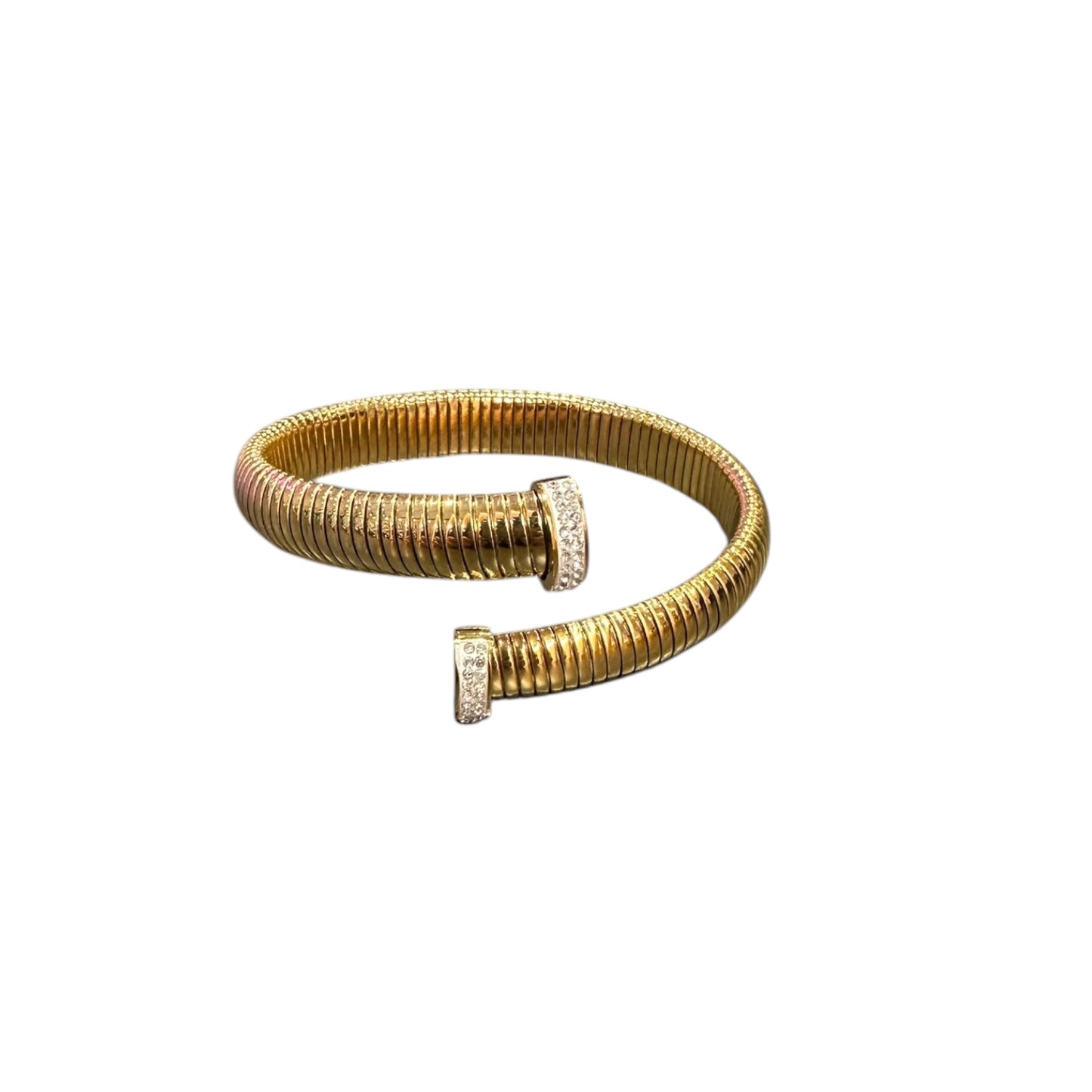 Bracciale Tubo Gas Oro con Zirconi