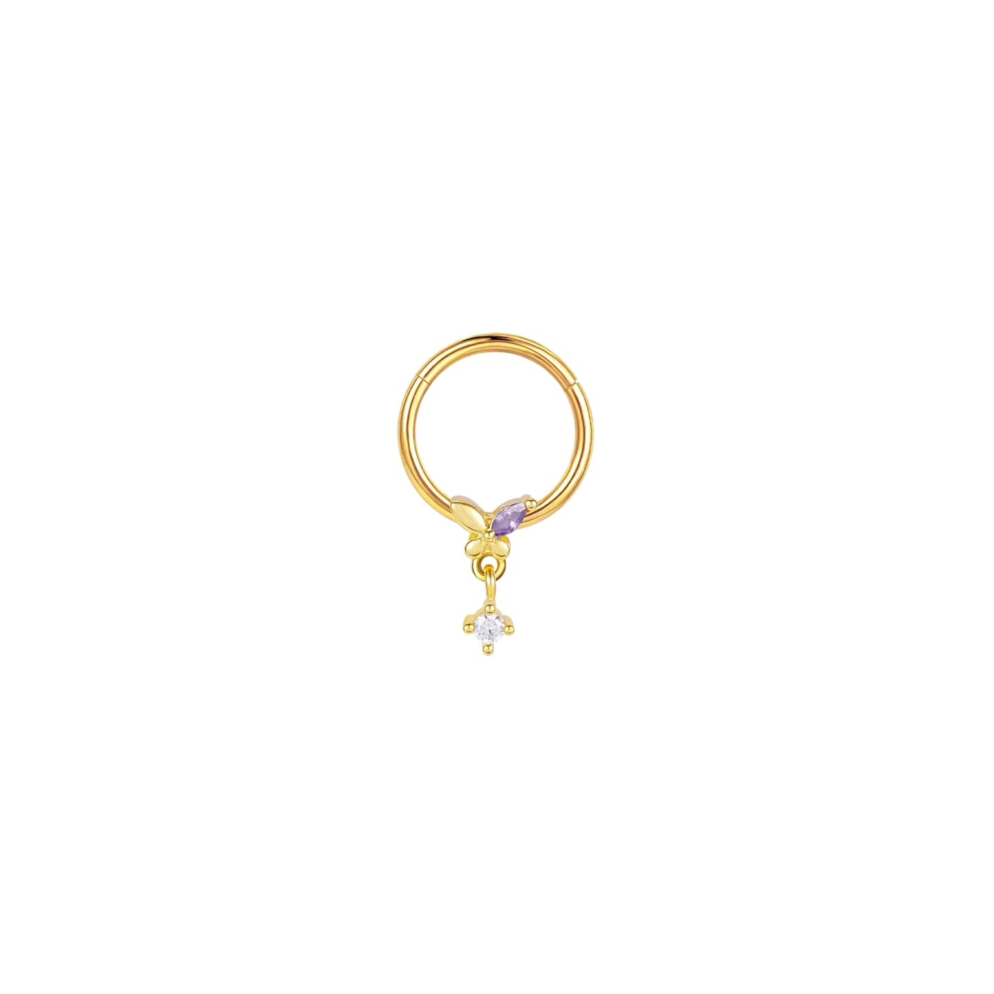 Piercing Septum Oro  con Cristallo pendente