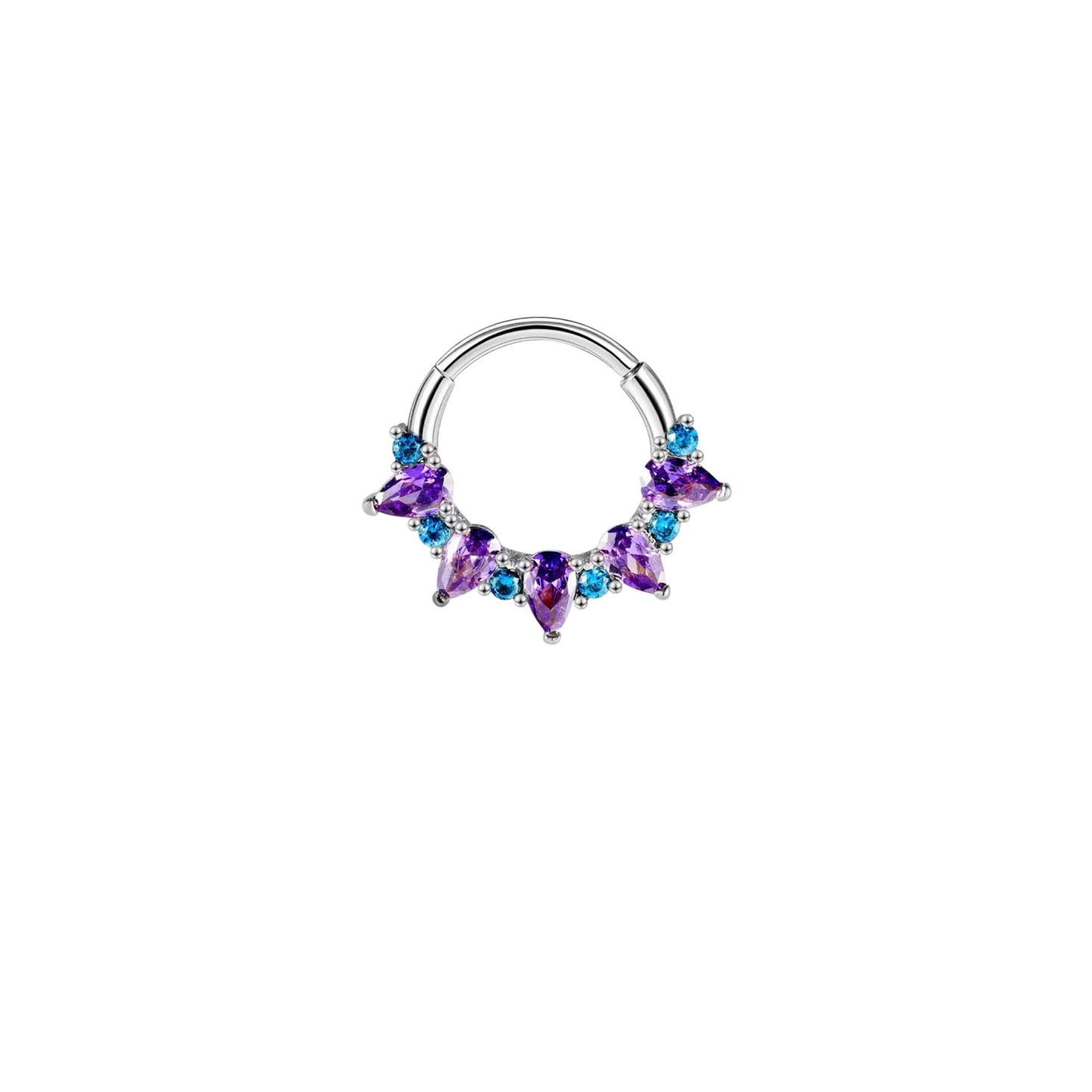 Piercing Septum in titanio - Pietra Topazio e Tanzanite