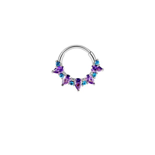 Piercing Septum in titanio - Pietra Topazio e Tanzanite