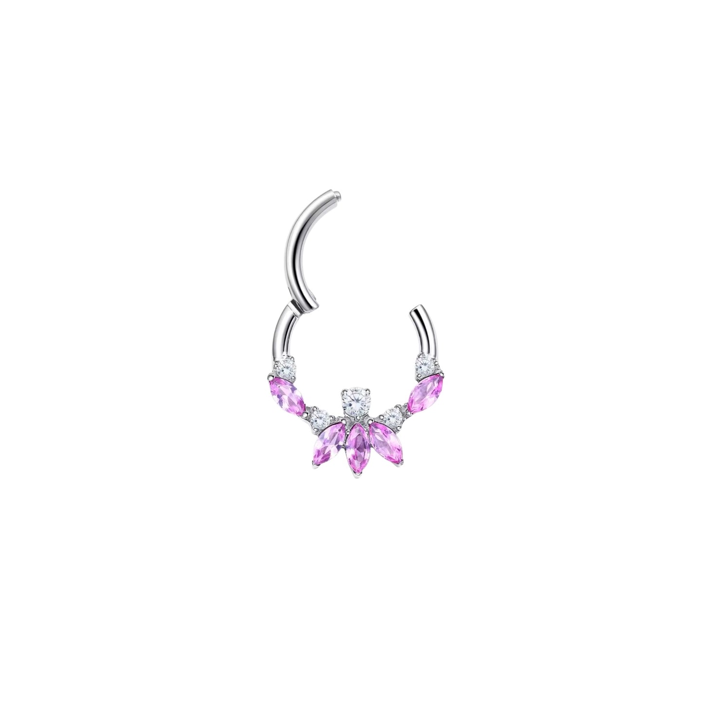 Piercing Septum titanio - Quarzo Rosa -