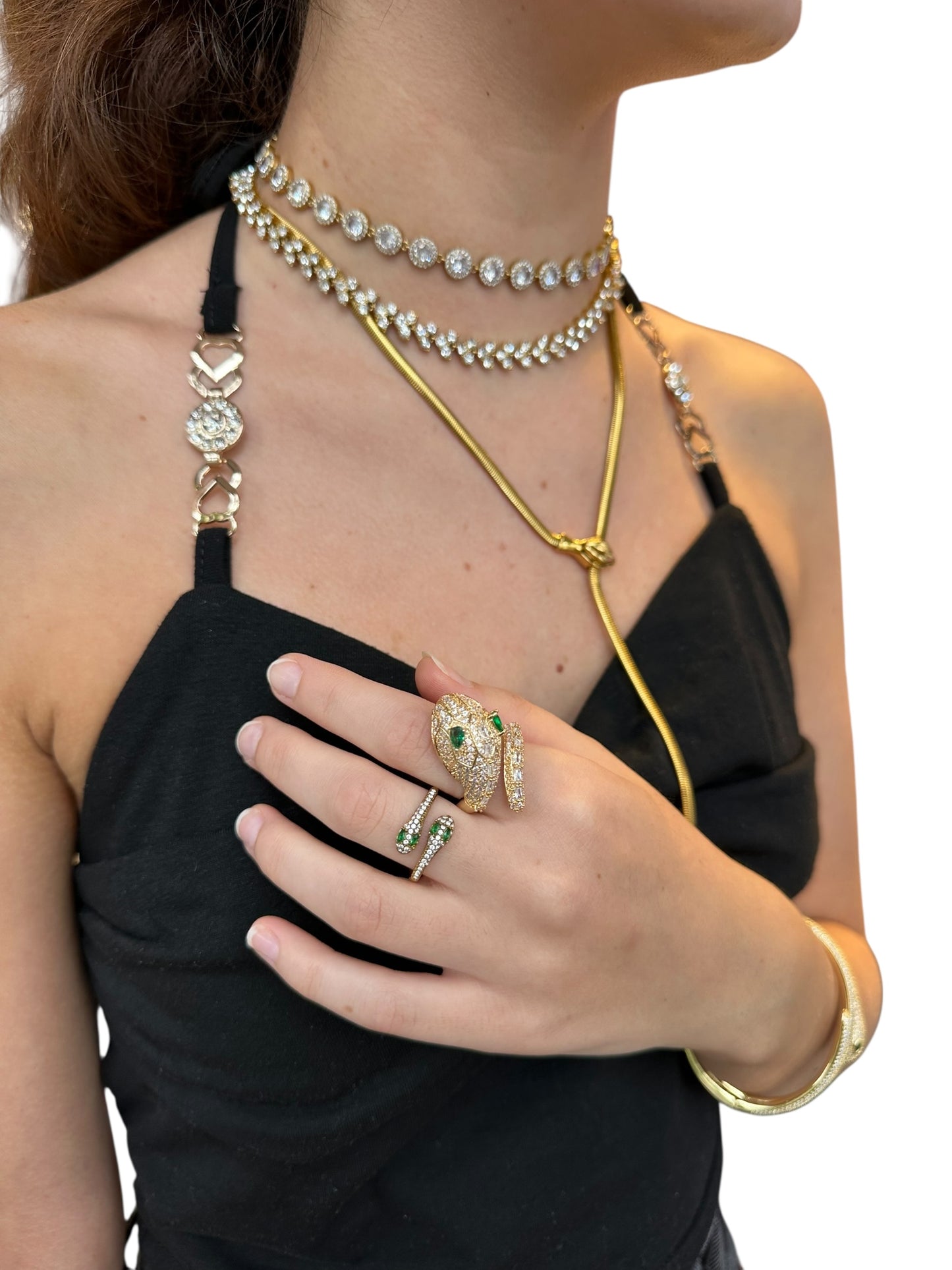 COLLANA SERPENTE regolabile con pulsante