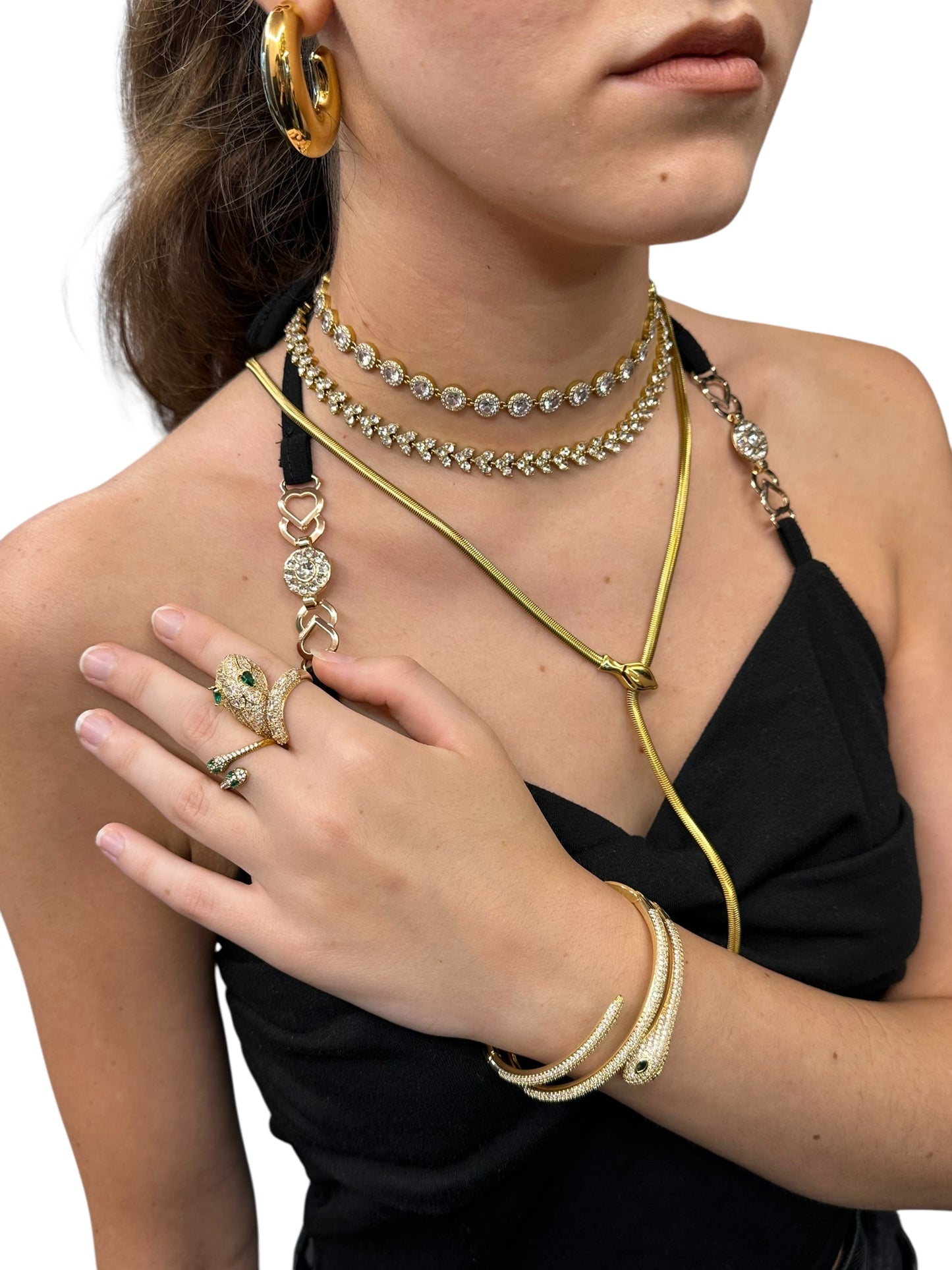 BRACCIALE SERPENTE richiudibile placato oro