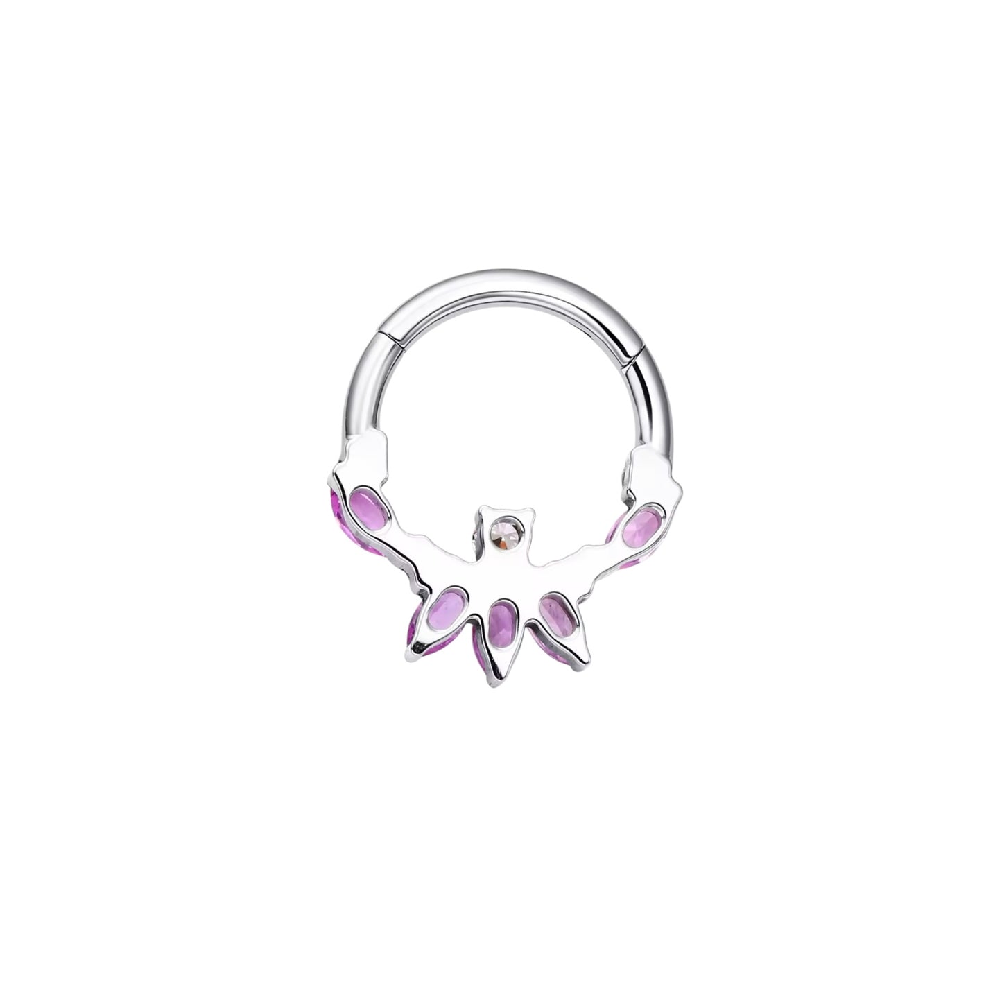 Piercing Septum titanio - Quarzo Rosa -