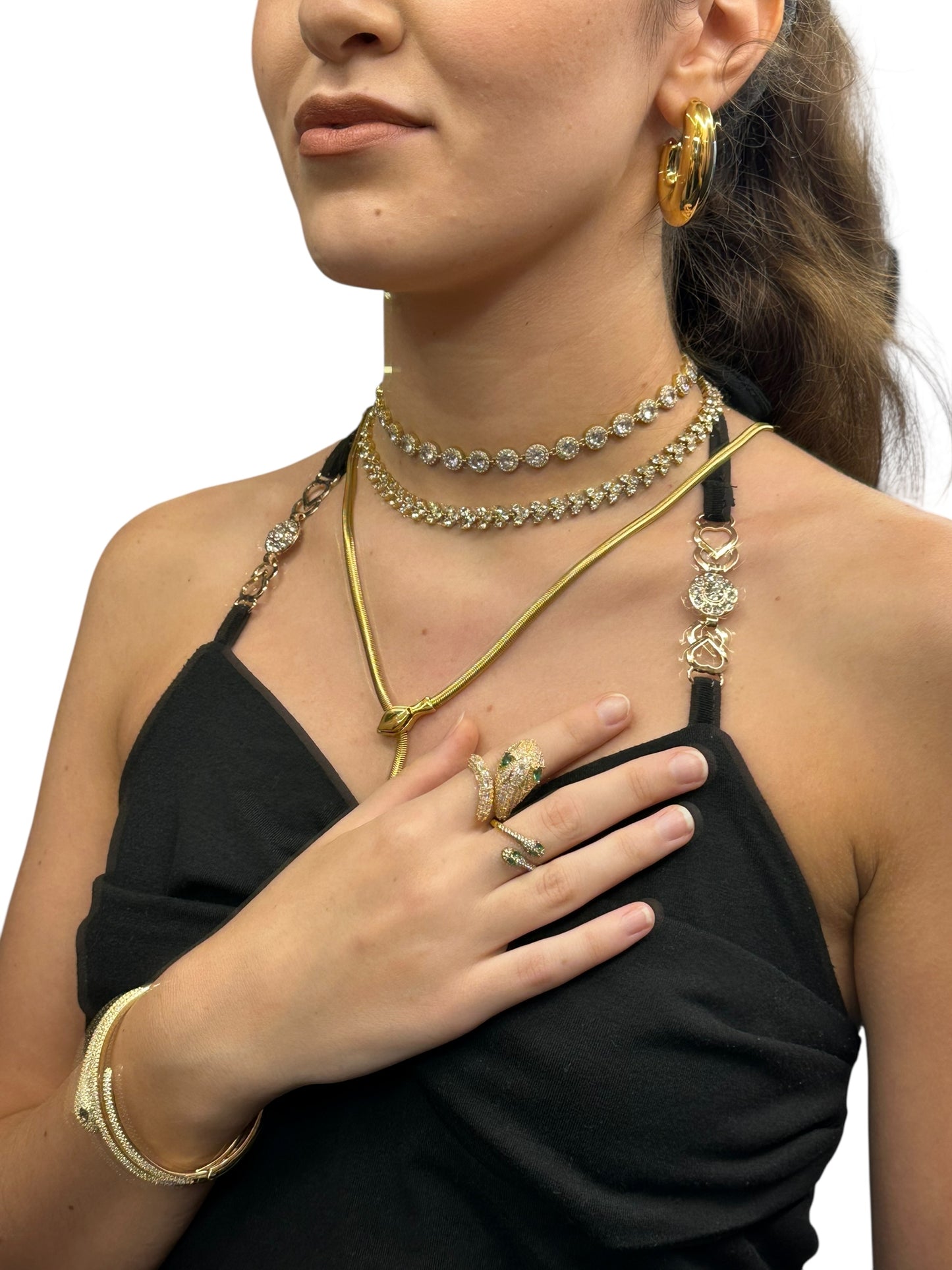BRACCIALE SERPENTE richiudibile placato oro