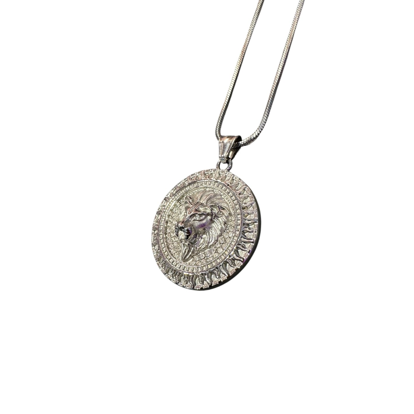 Collana con Ciondolo Leone 3D Argento