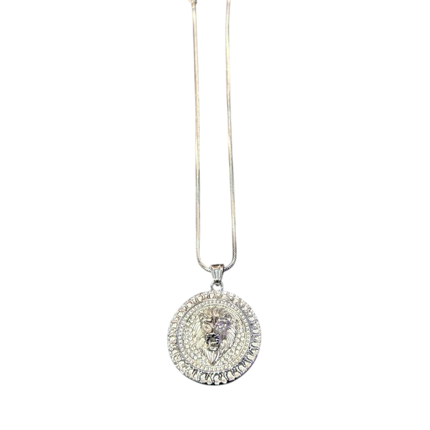 Collana con Ciondolo Leone 3D Argento