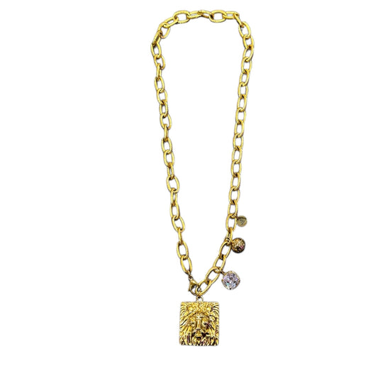 Collana Lunga con Medaglione in Oro