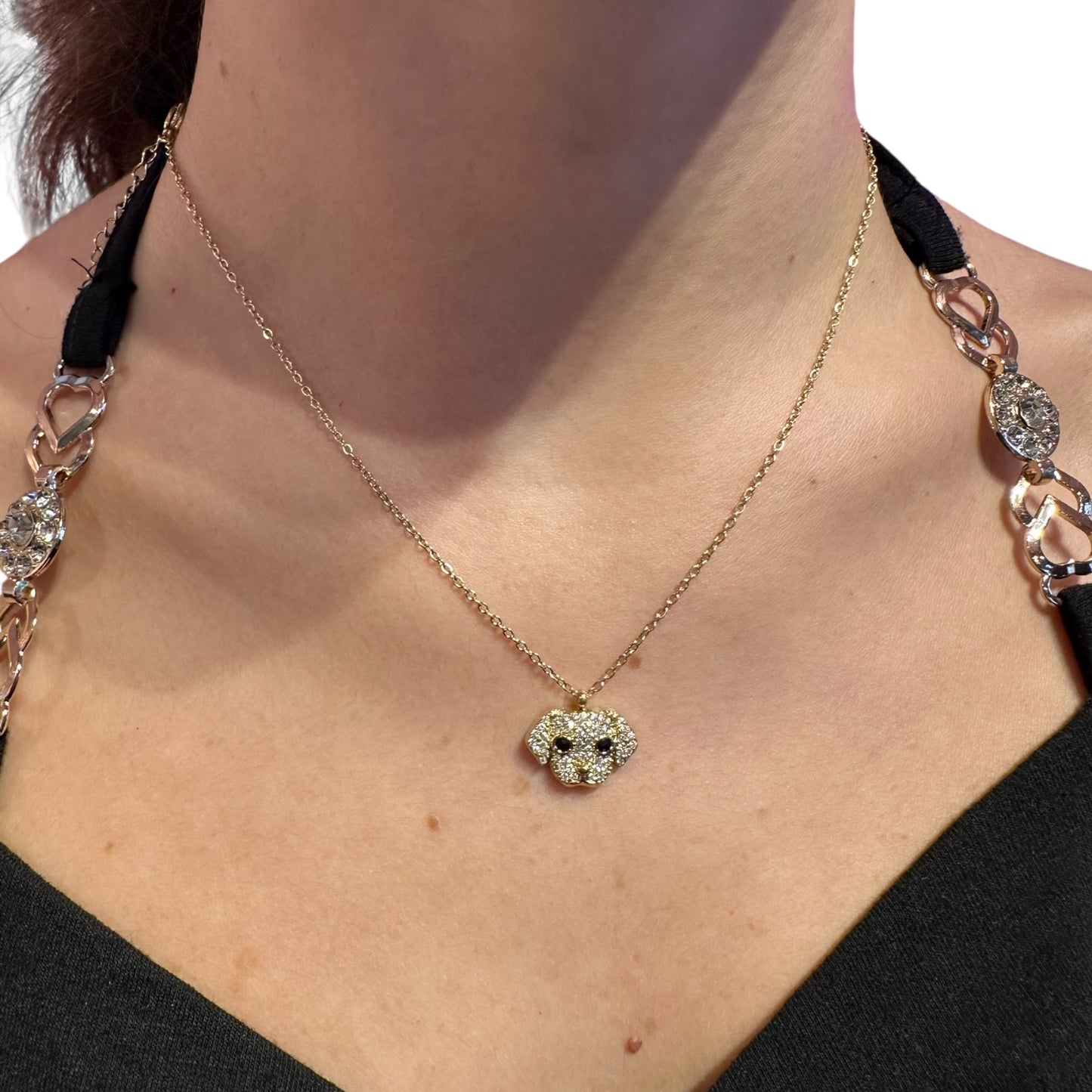 COLLANA ANIMALE CANE ACCIAIO INOX INOSSIDABILE ORO O ARGENTO