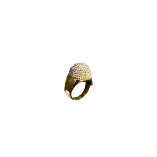 Anello Cupola con cristalli in oro