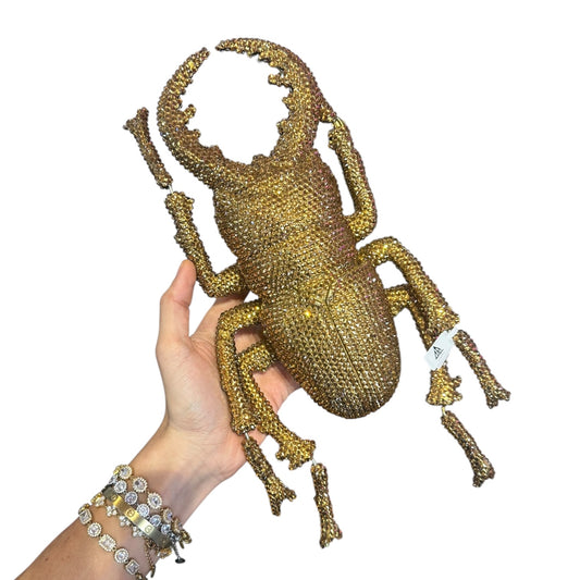 OGGETTISTICA -SCARABEO  CRISTALLI ORO- DA PARETE
