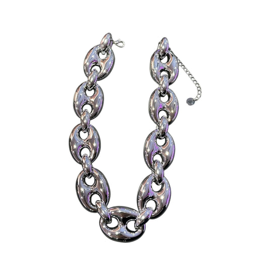 Collana corda bubble big argento