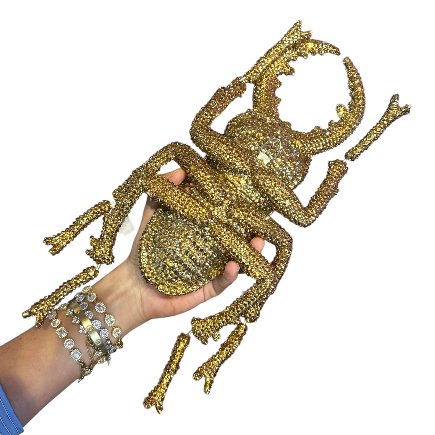 OGGETTISTICA -SCARABEO  CRISTALLI ORO- DA PARETE